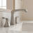 Waterfall Widespread 3-hole Bathroom Sink Faucet in Brushed Nickel-122063311