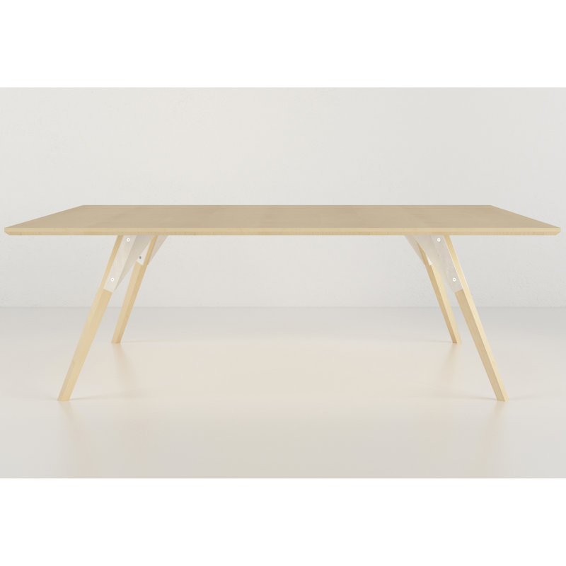 Table basse clarke, H 18 po x l 54 po x P 23 po, Érable, blanc