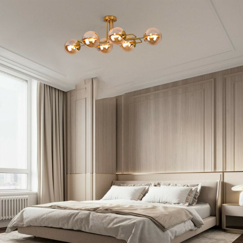 Sputnik Modern Linear Semi Flush Mount