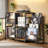 Large Record Player Stand Holds 400 Vinyl Records, 3 Tier Turntable Stand with Display Shelf, Multifunctional Media Console for Stereo
