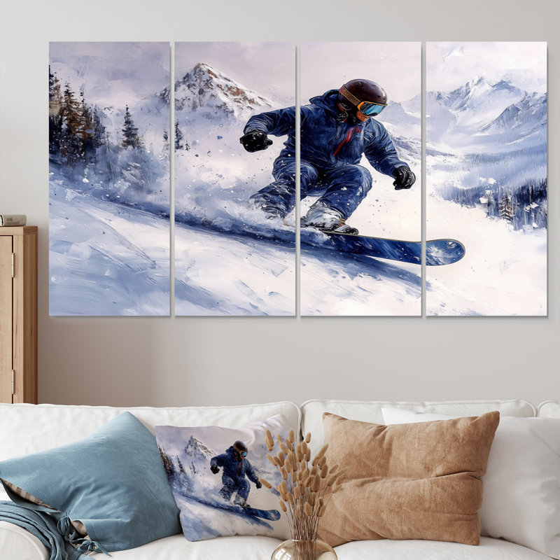 Ensemble de salon blanc avec planche à neige blanche Big Air, H 32 po x l 64 po
