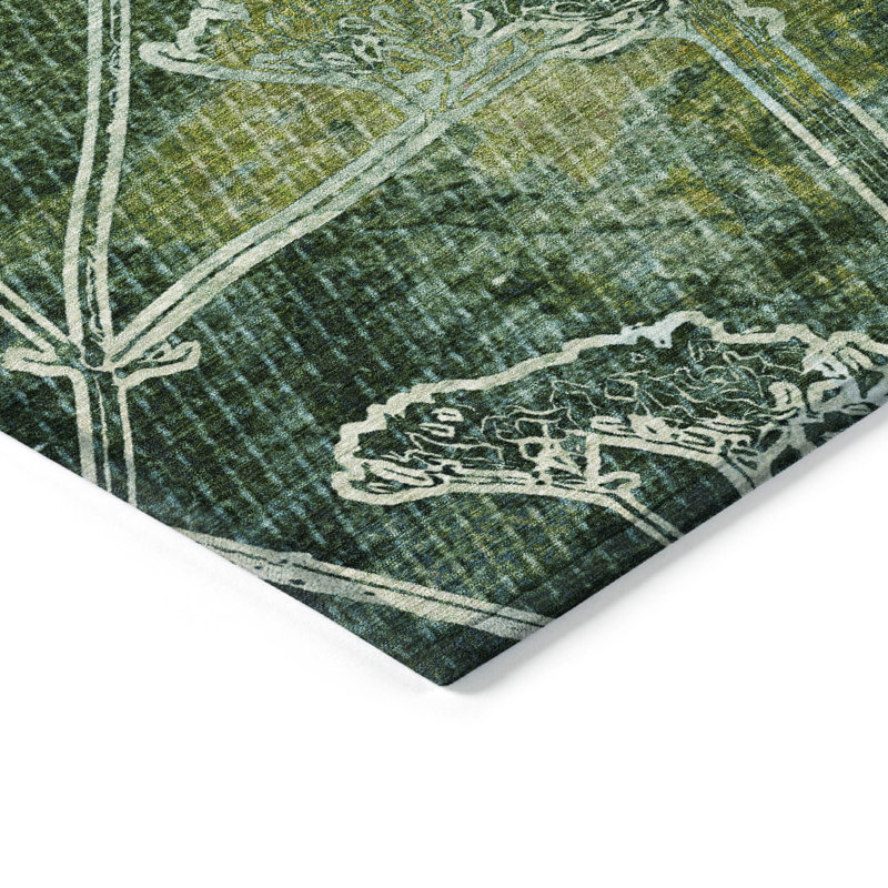Tapis floral intérieur / extérieur lavable à la machine Layton ACN2239, Rectangle 1 pi 8 po x 2 pi 6 po