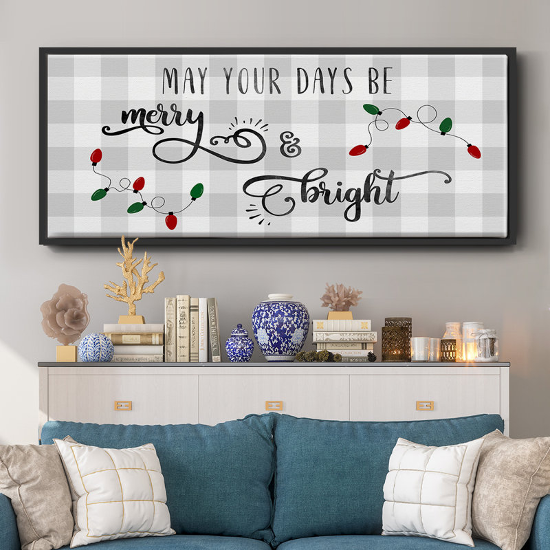 Buffalo Check Merry- Framed Canvas