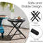 Table d'appoint pliante pour patio avec plateau en verre trempé