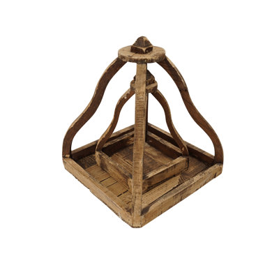 Bell Farmhouse Wooden Lanterns-Nesting Pair-White