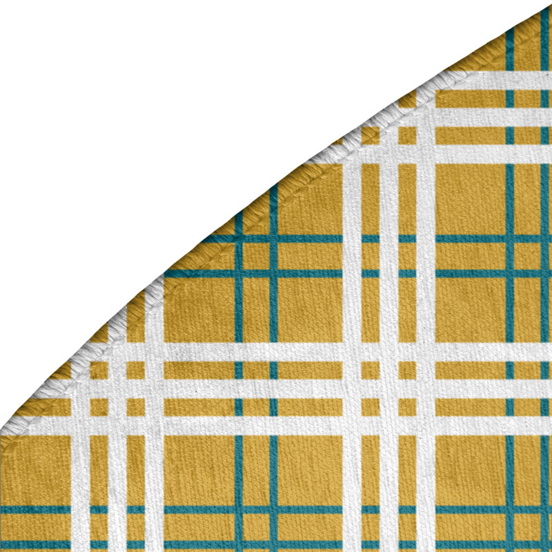 Plaid Indoor Rug, Round 5'