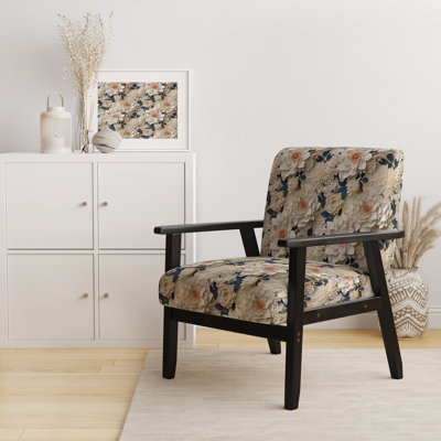 Fauteuil d'appoint rembourré crème Lace Botanics III