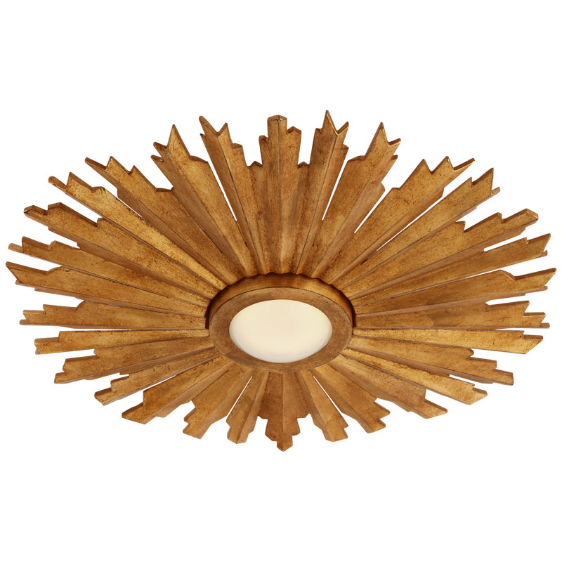 Claymore 1 - Light LED Flush Mount, 2" H x 13.75" W x 13.75" D, Gilded Iron