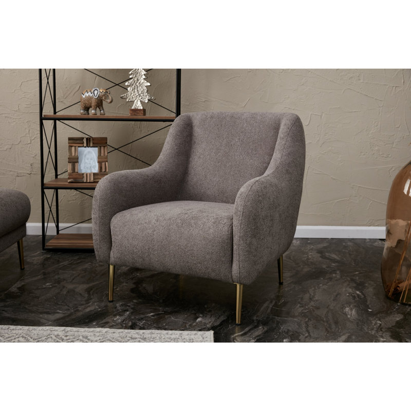 Fauteuil club Darron, 100 % polyester gris