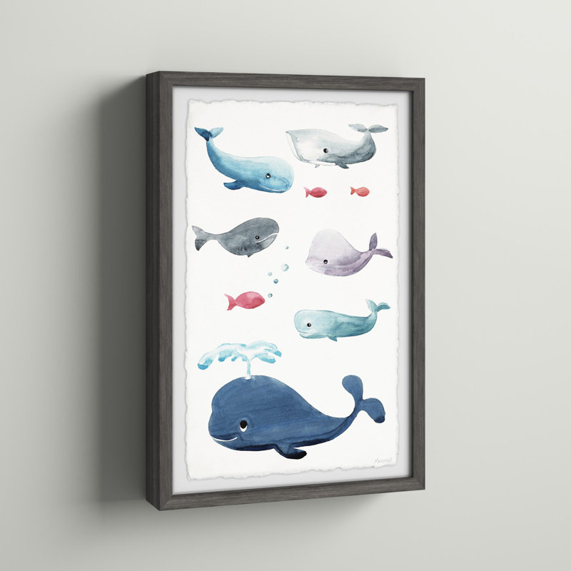 «Naya Whale Family», reproduction encadrée, H 30 po x l 20 po x P 1,5 po