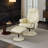 Massage Recliner Chair With Ottoman, 360° Swivel Pu Leather Reclining Chair With Wrapped Base, 5 Point Vibration Massage, Seat Heating And 140° Adjustable Backrest For Home Or Office-198894195