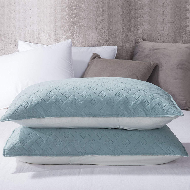 Heat Pressed Polyester Quilt, Queen Quilt + 2 Shams, Aqua Green/Fairest Jade