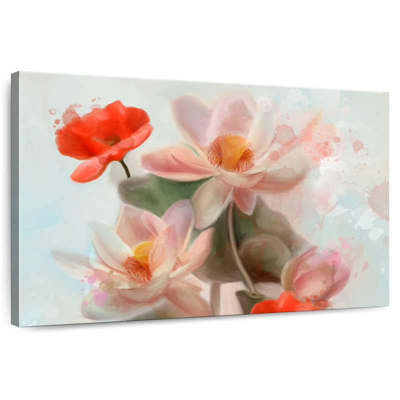 Harnek Abstract Lilies And Poppies, 26" H x 39" W