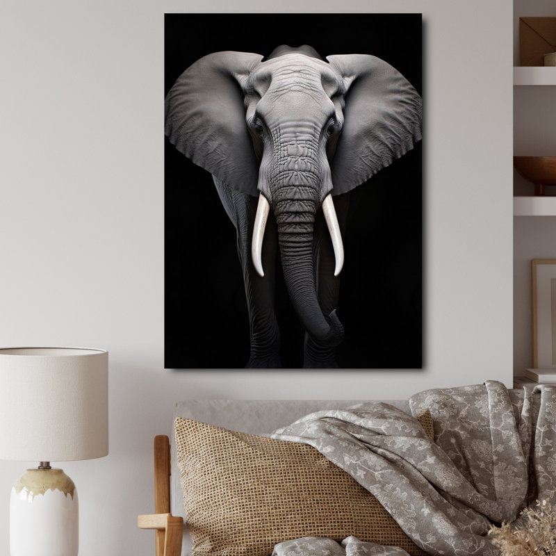 «Kyion Elephant Tusked Elegance», reproduction sur toile, H 32 po x l 16 po x P 1 po, Toile tendue