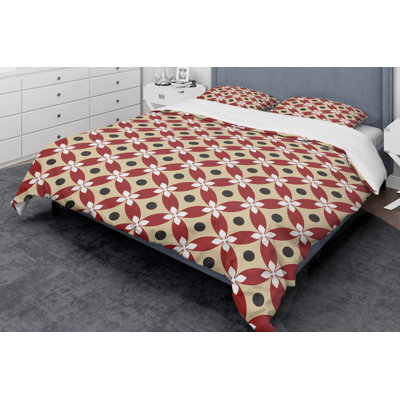 Ensemble de housse de couette de style mid-century rétro abstract xiii