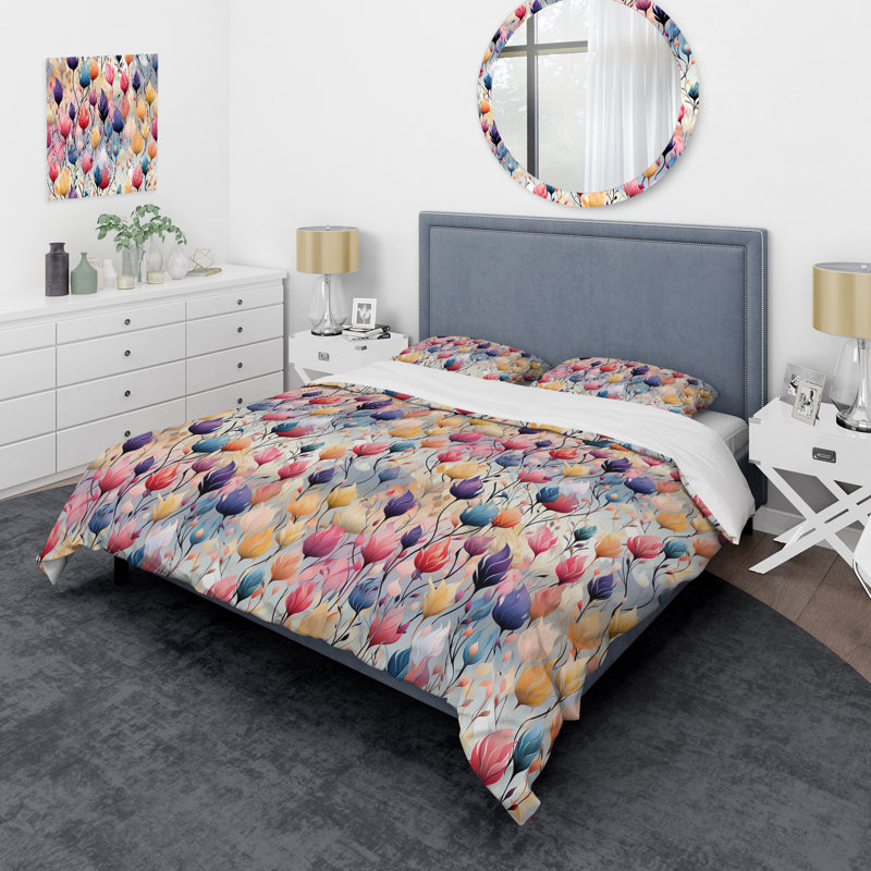 Colorful Ikat Whimsical Dreams - Ensemble de housse de couette Ikat, Housse de couette pour grand lit et 2 taies décor