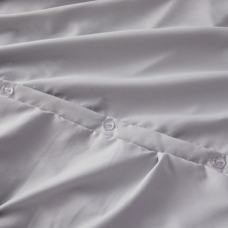 Housse de couette avec insert Pinch Pleat, Couette pour grand lit + 3 pièces supplémentaire, Gris clair
