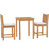 Outdoor 3 - Piece Teak Bistro Set with Cushions