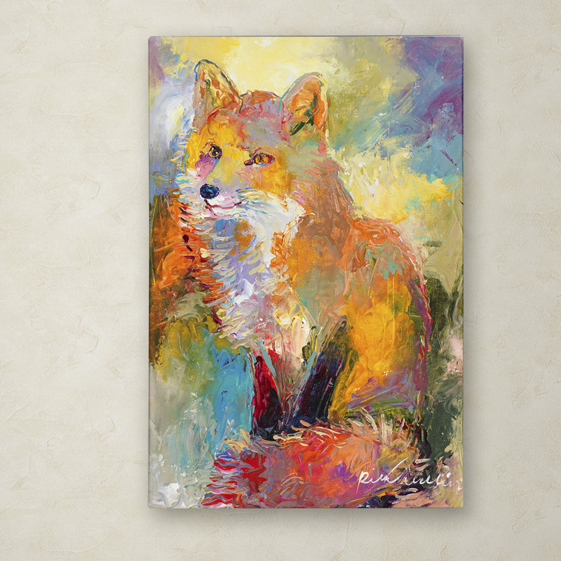 « fox », impression sur toile, H 19 po x l 12 po x P 2 po, Pas de tapis, Toile tendue