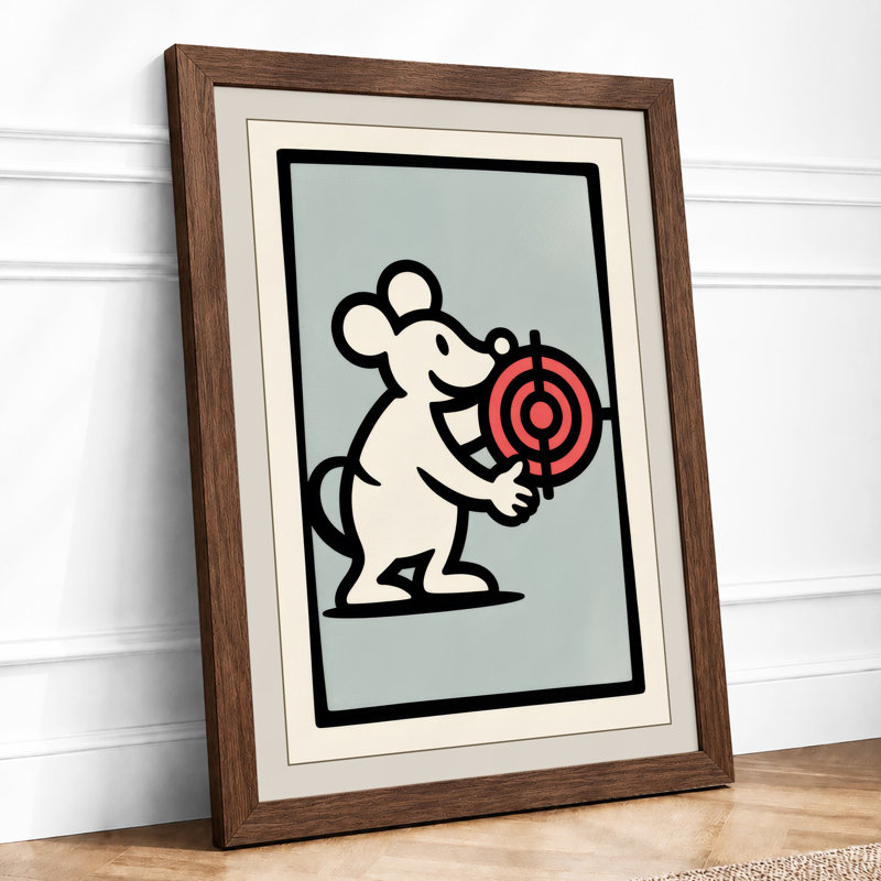 Target Held Graphic Art - Framed Print, A4 - 29.7 x 21.0 cm, Walnut