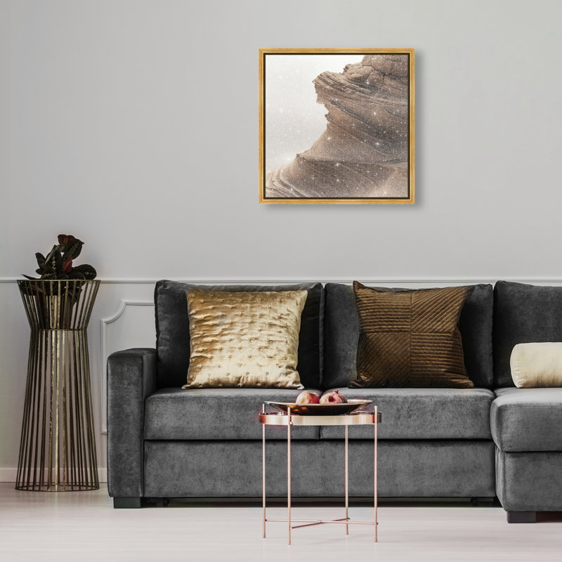 Stoic Sandstone I Print by Oliver Gal, 17"H x 17"W, Gold Floater Frame