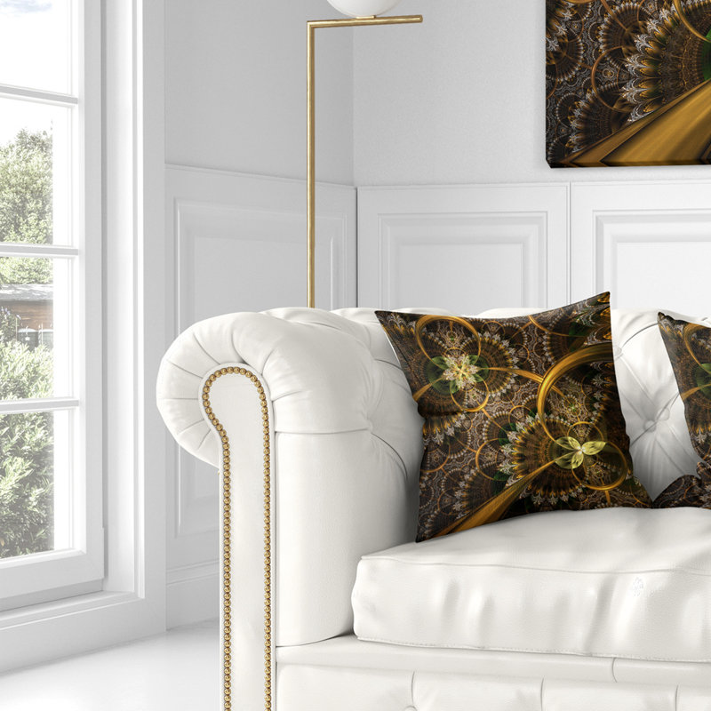 Coussin floral, 16 po x 1 po, Carré