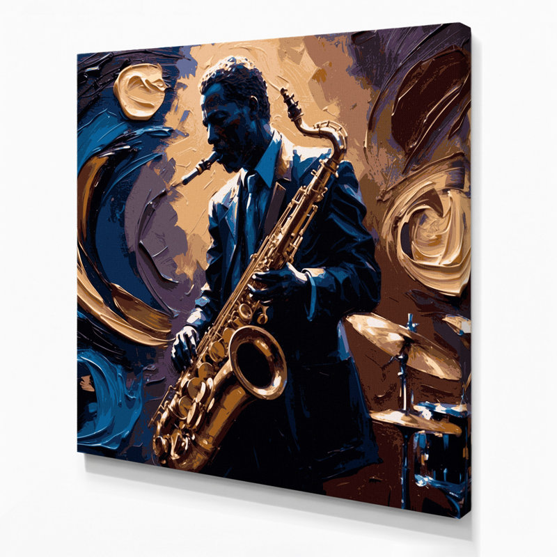 «Music Jazz Club Aesthétique», art mural sur toile mauve, H 32 po x l 32 po