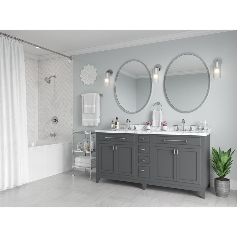 Polished Chrome Double Handle Widespread Bathroom Faucet