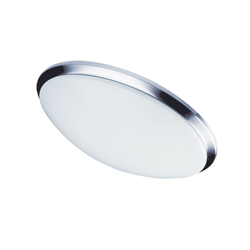 Plafonnier encastré simple à 1 lumière DEL Metinaro, Chrome poli, H 3 po x l 15 po x P 15 po
