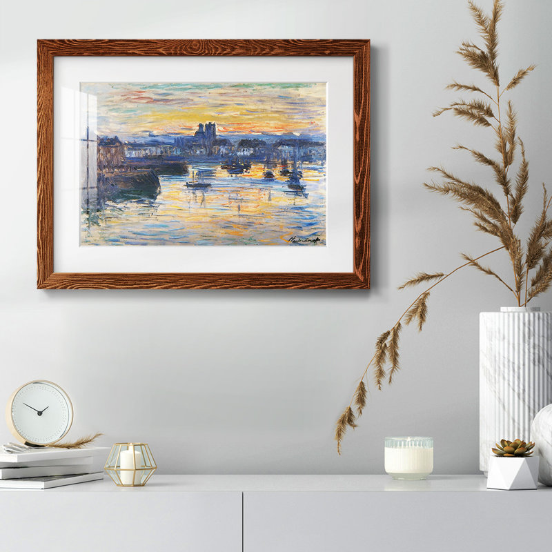 The Port Of Dieppe, Evening, 1882zz, reproduction d'art sur papier, Érable, H 28 po x l 42 po x P 1,5 po