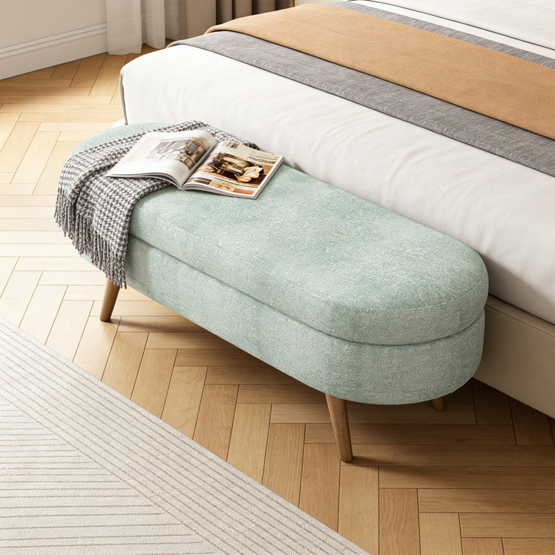 Banc de rangement rembourré, Vert