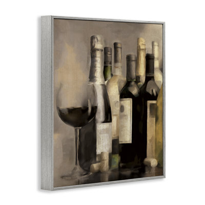  Wine Glass with Bottles Framed Giclee Art by Carol Robinson