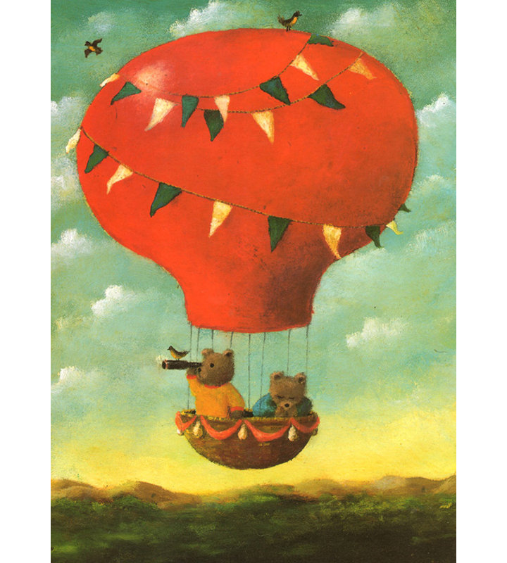 Ourson en montgolfière, H 18 po x l 13 po