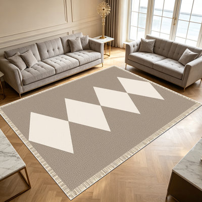 Tapis à motif géométrique de 1 pièce pour le salon, doux et confortables, adaptés à toutes les saisons, faciles à entretenir, tapis de sol intérieur lavable à la machine, sous la table de ferme convenant à la chambre à coucher, à la salle à manger, au couloir, au patio, au balcon, à la maison ...