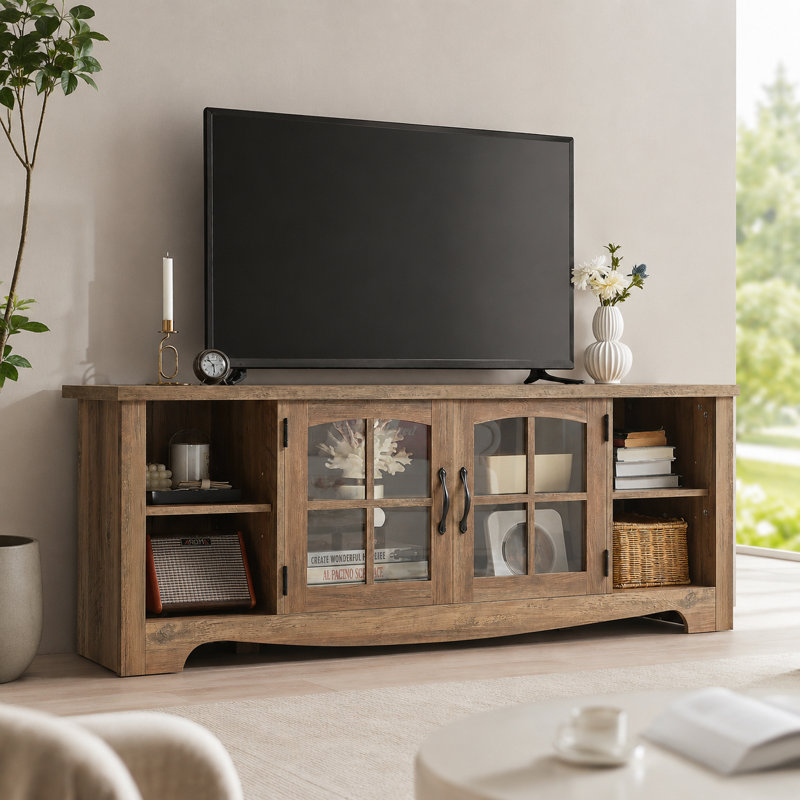 Callison TV Stand, 22"H x 58"L x 15.4"W, Brown Wood