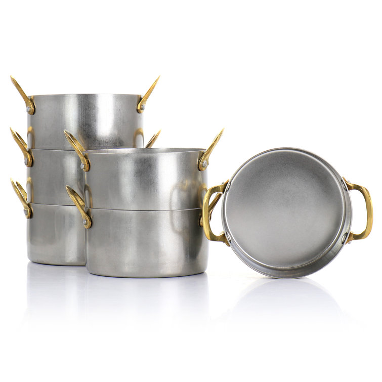 Martha Stewart 6 Piece Mini Vintage Frying Pan Set With Brass