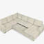 Ensemble de canapé de 107,5 po en forme de U, avec fauteuil de rangement, avec équipement de chargement, beige-1504576833