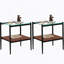 Ensemble de 3 tables basses et tables de bout, table en verre trempé avec panneau de fibres à densité moyenne, verre transparent-8158054-8158052