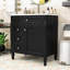 Modern Wooden Freestanding Single Bathroom Vanity with Ample Storage and Ceramic Sink-1883941689