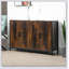 Buffet industriel avec tablettes réglables - structure en acier, finition grain de bois, conception anti-basculement