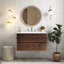Meuble-lavabo mural 36 po avec lavabo en céramique et trois trous de robinet