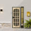 Porte d'entrée de sécurité - Panneau avec grille de ventilation en acier bronze, conception moderne à 15 grilles, verrouillable à deux trous-122427895-121605296