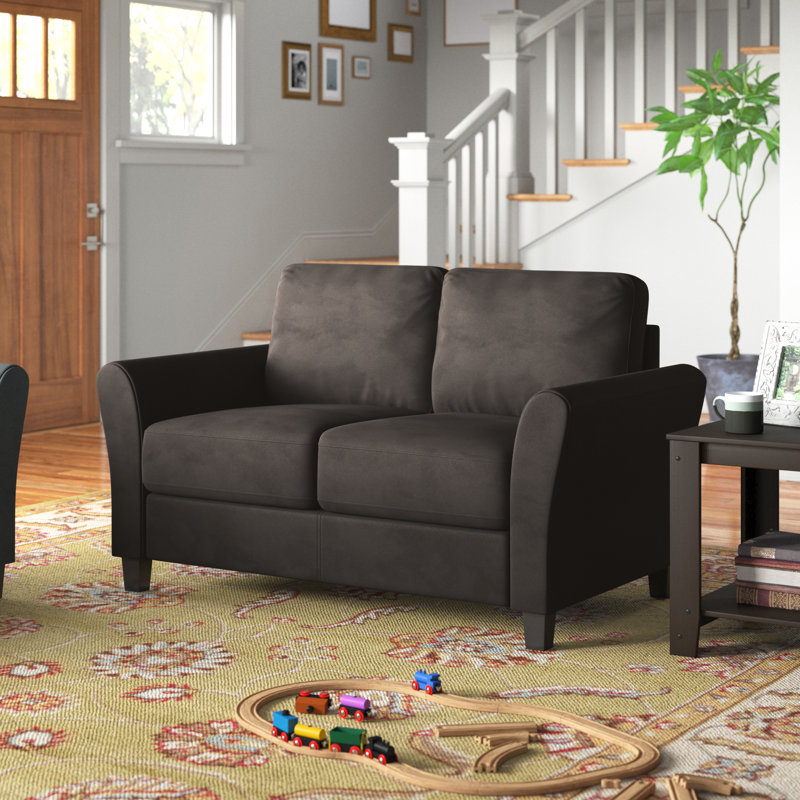 Arsaluis Upholstered 56.3'' Loveseat, Coffee Polyester