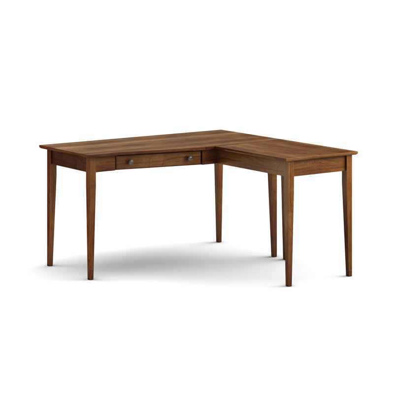 Malani Solid Wood L-Shape Desk, Tuscan Brown