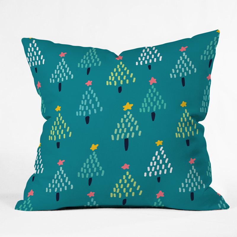 Housse et insert de coussin carré Dotty Christmas Trees, 16 po x 16 po, Vert