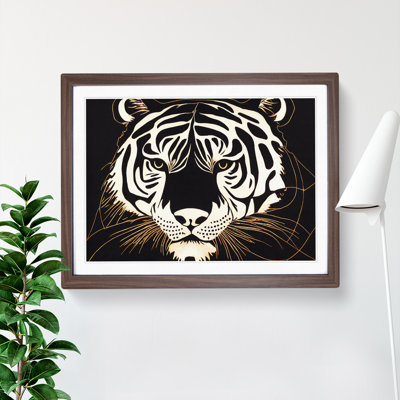 XH1022-9480X Unique Tiger Art Abstract 1 Piece Single Picture Frame Wall Art