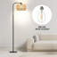 Lampe sur pied arquée en rotin Bhakti avec télécommande et ampoule incluse