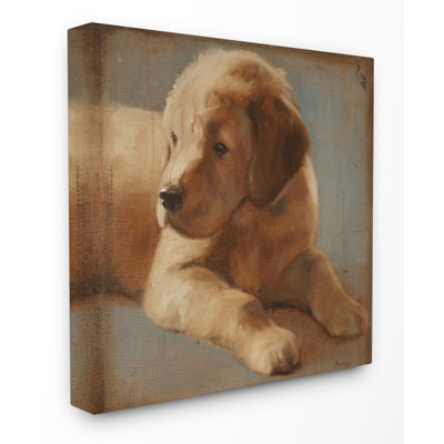 « rétro golden chiot », impression