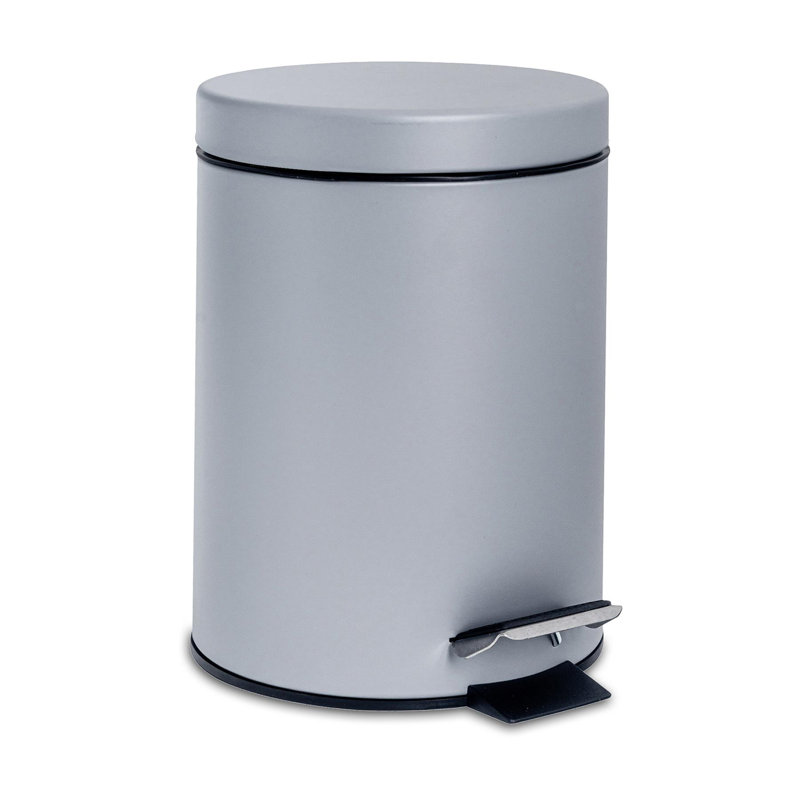 Harbour Housewares - Round Bathroom Pedal Bins, Grey