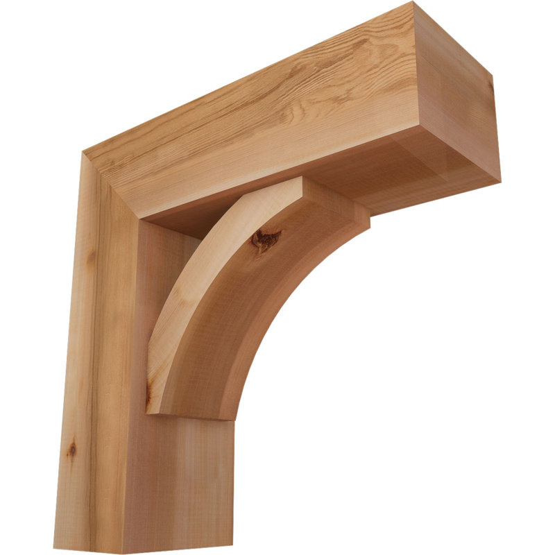 Thorton Block Bracket with Offset Brace, 22 x 22, 7 1/2"W Western Red Cedar (Smooth)